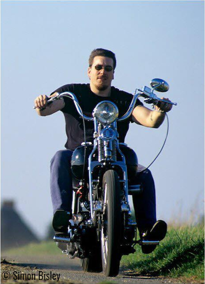 Simon Bisley ridding a Chopper