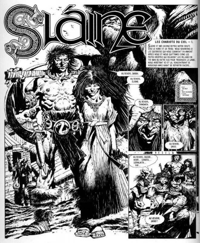Original comic art of Sláine's early days by Angie Kincaid.