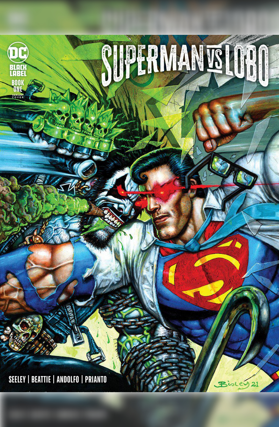 Superman vs Lobo #1 cover by Simon Bisley